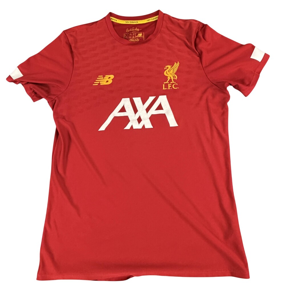 Liverpool Soccer Jersey Mens Small Red AXA LFC New Balance Football Bob Paisley